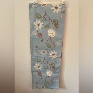 Domain Light Blue With 3D‎ Floral Design Table Runner Pearl Accents 72x13